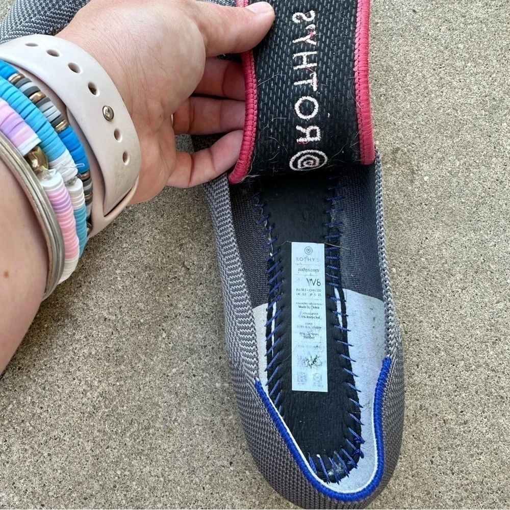 Rothy’s The Flat Pebble Gray Knit Round Toe Ballet Flat